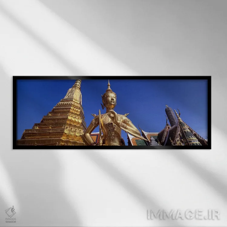 تابلو دکوراتیو Grand Palace, Bangkok, Thailand,نمای زاویه پایین از مجس… اثر پانورامیک ایمجز - نمای قابدار مشکی