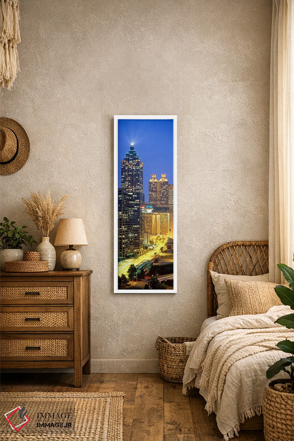 تابلو دکوراتیو Atlanta, Georgia, USA,آسمان خراش های نورانی در شب، آتلا… اثر پانورامیک ایمجز - D1W