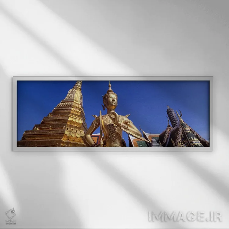 تابلو دکوراتیو Grand Palace, Bangkok, Thailand,نمای زاویه پایین از مجس… اثر پانورامیک ایمجز - نمای قابدار سفید