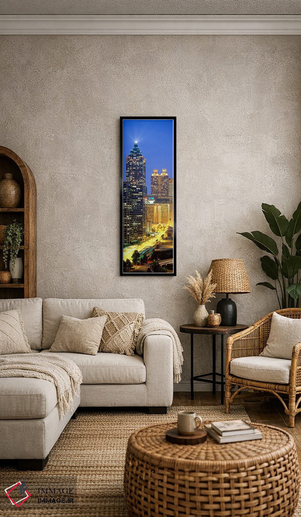 تابلو دکوراتیو Atlanta, Georgia, USA,آسمان خراش های نورانی در شب، آتلا… اثر پانورامیک ایمجز - D6B