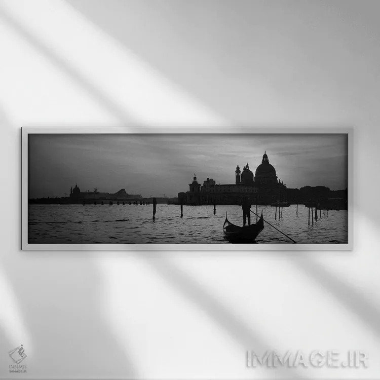 تابلو دکوراتیو Venice, Italy,سانتا ماریا دلا سالوته در نمای سیاه و سفی… اثر پانورامیک ایمجز - نمای قابدار سفید