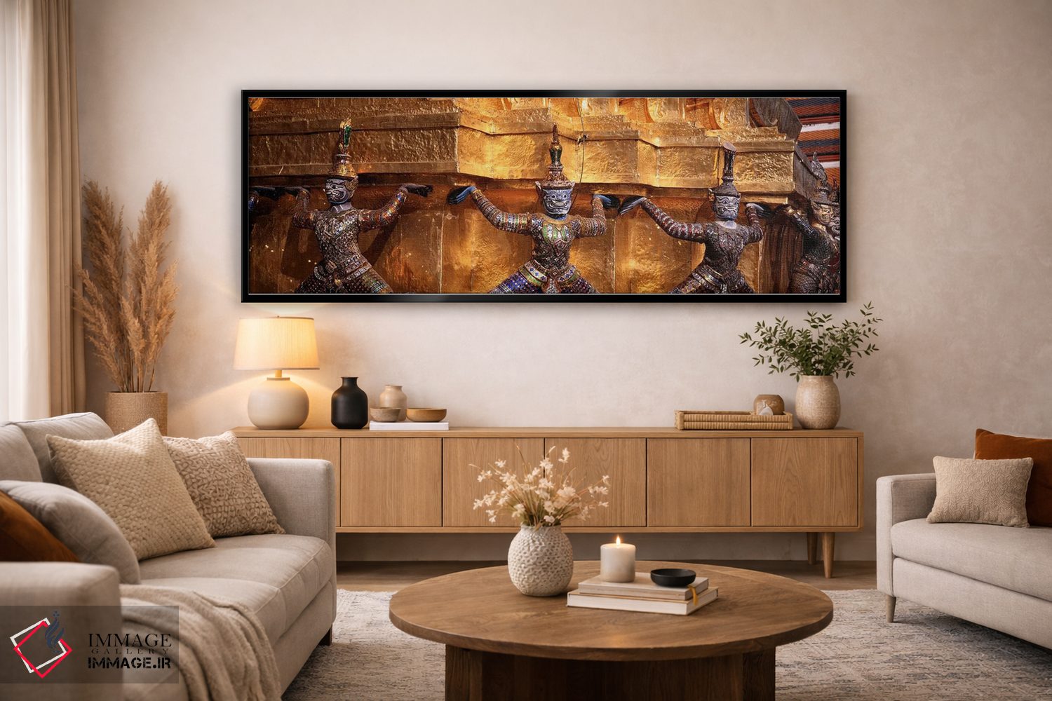 تابلو دکوراتیو Bangkok, Thailand,نمای نزدیک از مجسمه ها در معبد، گرند… اثر پانورامیک ایمجز - D5B