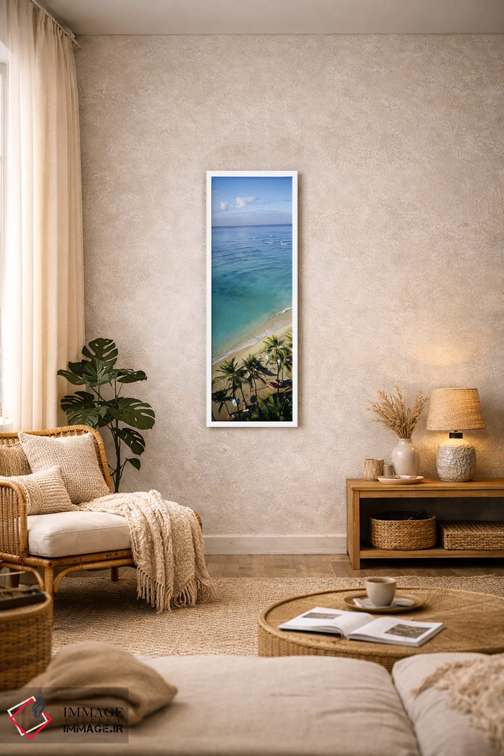 تابلو دکوراتیو Waikiki Beach, Honolulu, Oahu, Hawaii, USA,نمای بالا از… اثر پانورامیک ایمجز - D1W