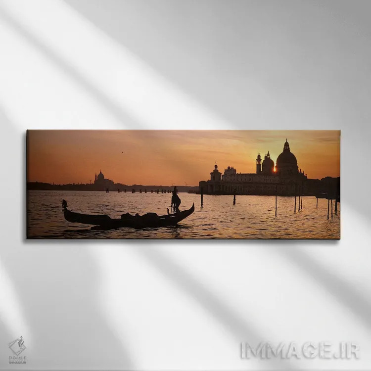 تابلو دکوراتیو Santa Maria Della Salute, Venice, Italy,سیلوئت یک گوندو… اثر پانورامیک ایمجز - نمای روبهرو روی دیوار