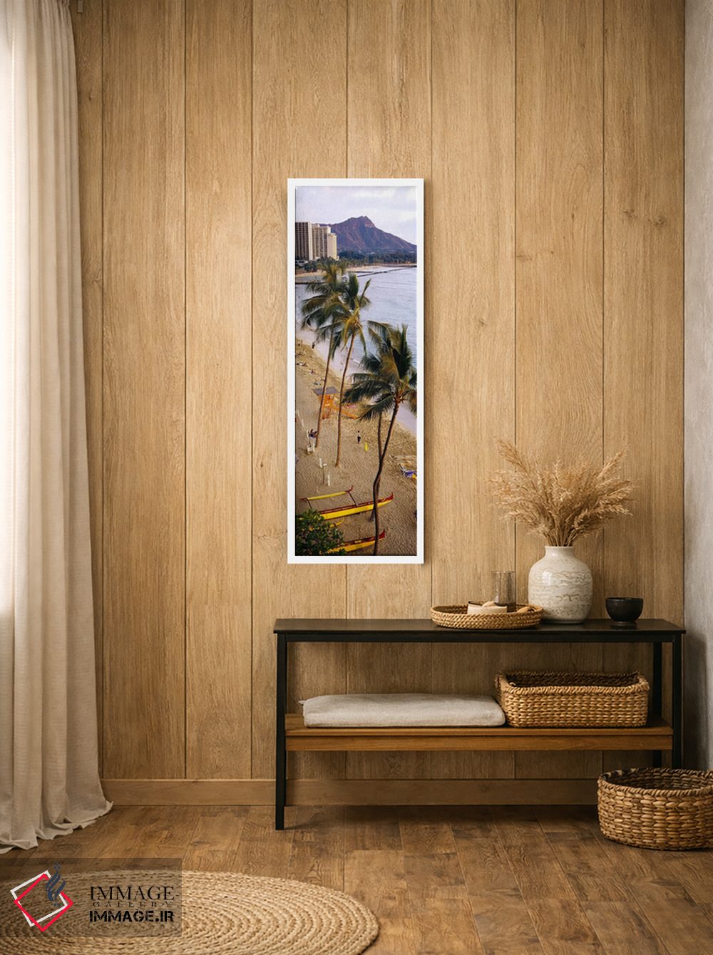 تابلو دکوراتیو Waikiki Beach, Honolulu, Oahu, Hawaii, USA,نمای بالا از… اثر پانورامیک ایمجز - D1W