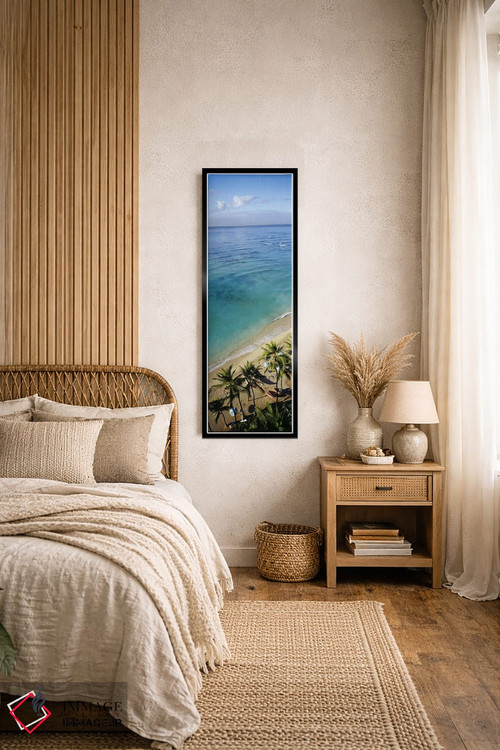 تابلو دکوراتیو Waikiki Beach, Honolulu, Oahu, Hawaii, USA,نمای بالا از… اثر پانورامیک ایمجز - D4B