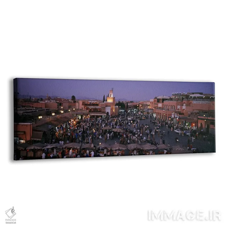 تابلو دکوراتیو Marrakech, Morocco,جامع الفنا در شب، مراکش اثر پانورامیک ایمجز - نمای پرسپکتیو محصول