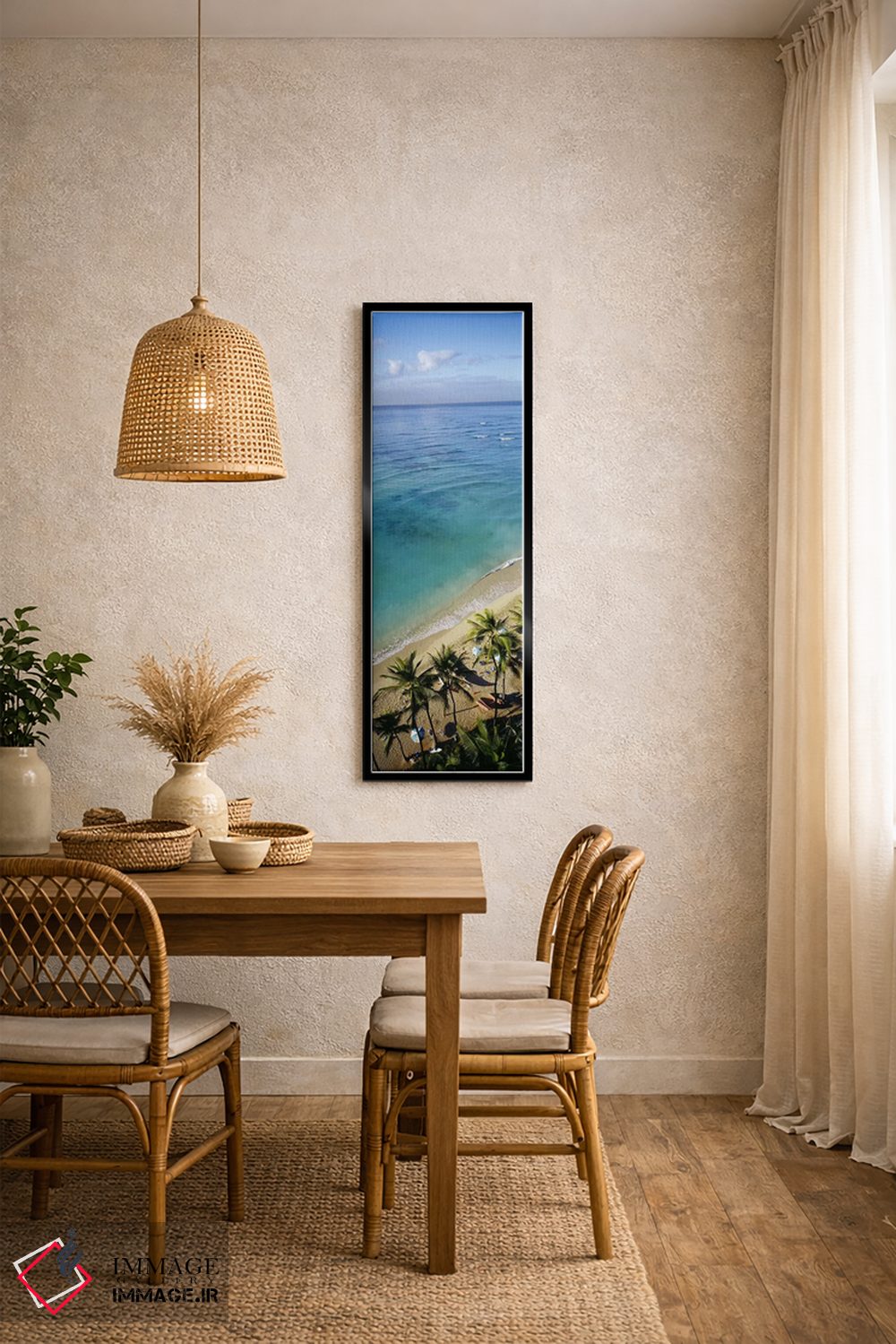 تابلو دکوراتیو Waikiki Beach, Honolulu, Oahu, Hawaii, USA,نمای بالا از… اثر پانورامیک ایمجز - D5B