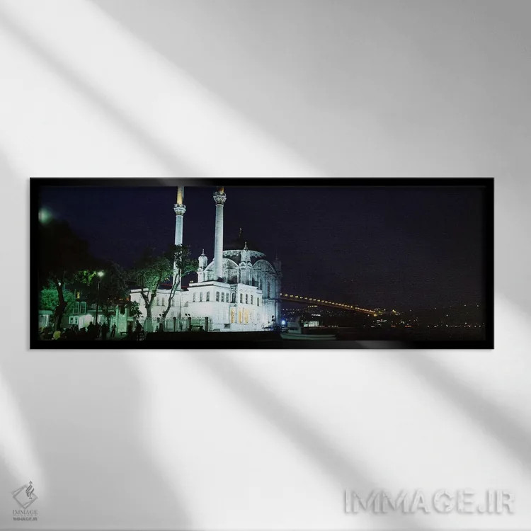 تابلو دکوراتیو Ortakoy Mosque, Bosphorus Bridge, Istanbul, Turkey,مسجد… اثر پانورامیک ایمجز - نمای قابدار مشکی