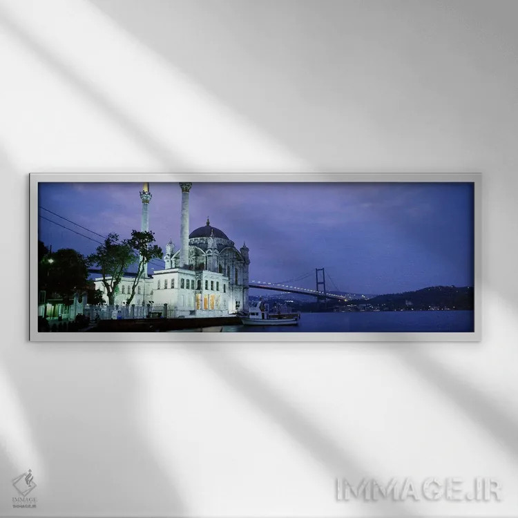 تابلو دکوراتیو Istanbul, Turkey,مسجد اورتاکوی، استانبول، ترکیه اثر پانورامیک ایمجز - نمای قابدار سفید