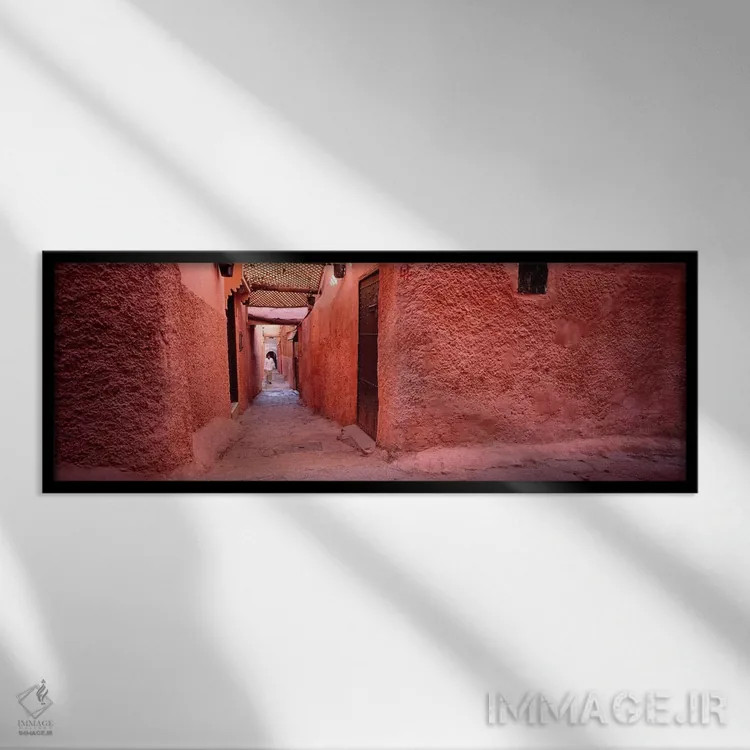 تابلو دکوراتیو Medina Of Marrakech, Marrakech-Safi, Morocco,دیوارهای گ… اثر پانورامیک ایمجز - نمای قابدار مشکی