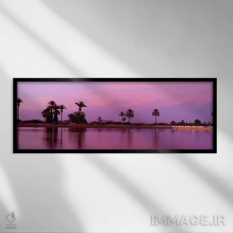 تابلو دکوراتیو Menara Gardens, Marrakech, Morocco,حوض مناره، باغ مناره… اثر پانورامیک ایمجز - نمای قابدار مشکی