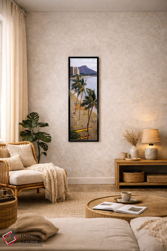 تابلو دکوراتیو Waikiki Beach, Honolulu, Oahu, Hawaii, USA,نمای بالا از… اثر پانورامیک ایمجز - D3B