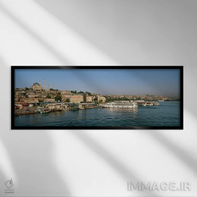 تابلو دکوراتیو Istanbul, Turkey,ساختمان های کنار آب، استانبول، ترکیه اثر پانورامیک ایمجز - نمای قابدار مشکی