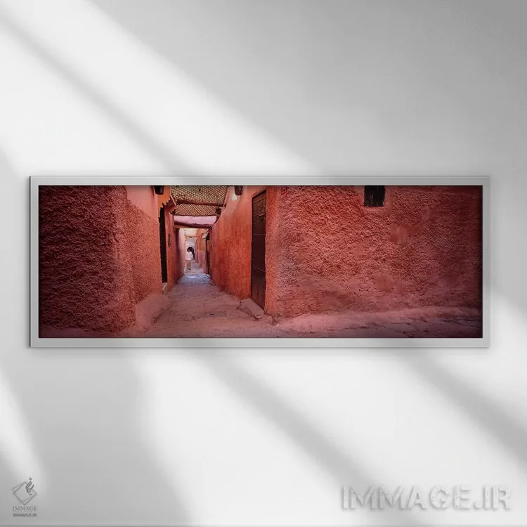 تابلو دکوراتیو Medina Of Marrakech, Marrakech-Safi, Morocco,دیوارهای گ… اثر پانورامیک ایمجز - نمای قابدار سفید