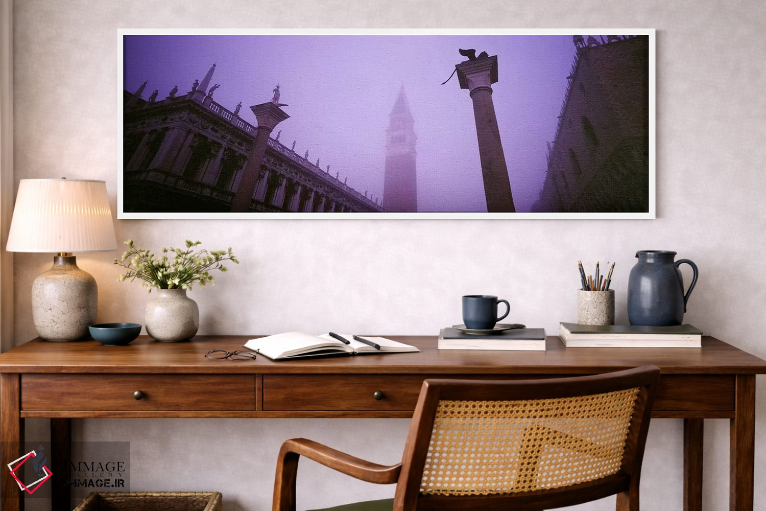 تابلو دکوراتیو St. Mark's Square, Venice, Italy,نمای مه آلود برج ناقوس… اثر پانورامیک ایمجز - D1W