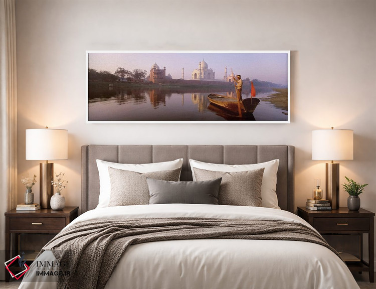 تابلو دکوراتیو Yamuna River, Agra, Uttar Pradesh, India,گوندولیر و قای… اثر پانورامیک ایمجز - D3W