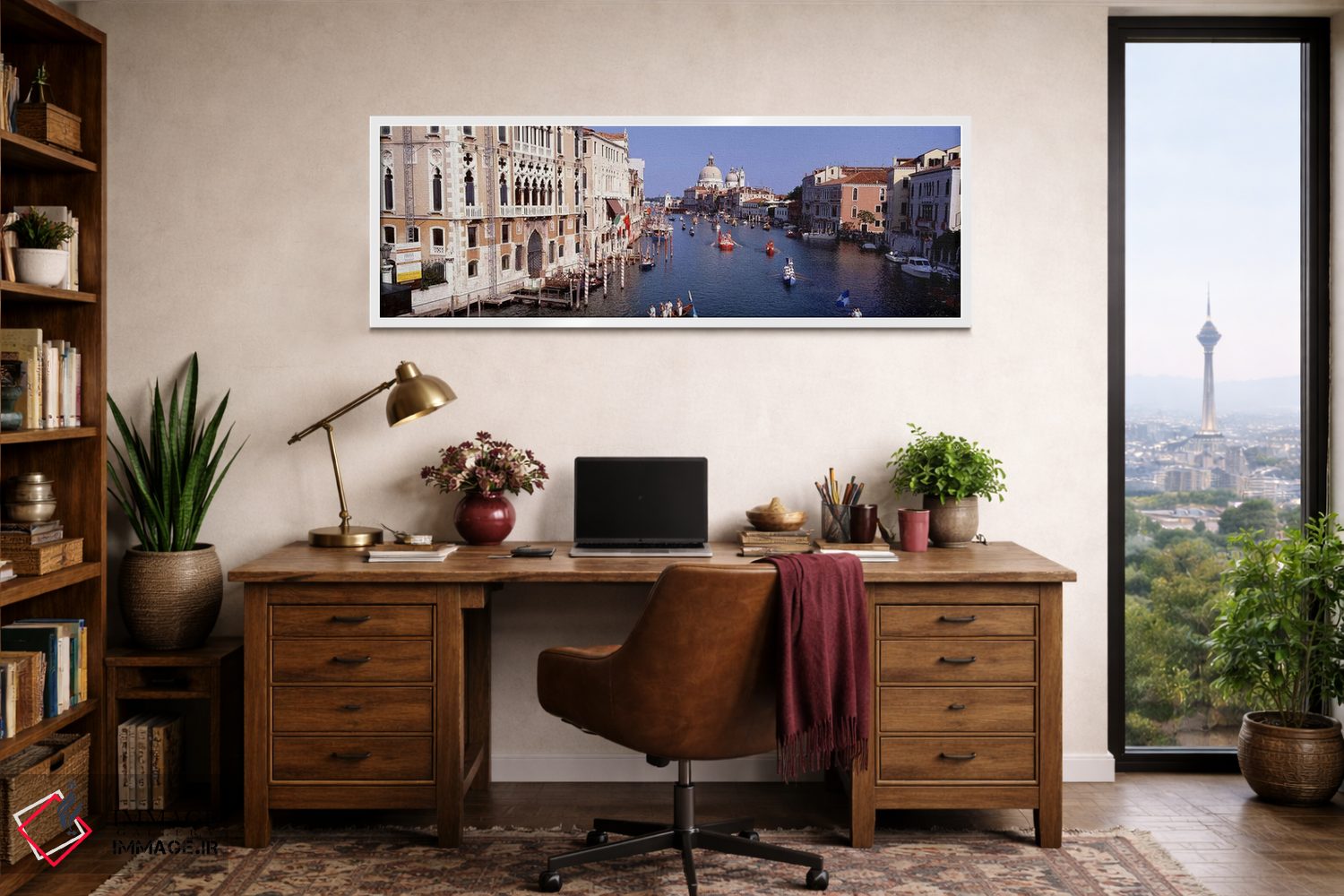 تابلو دکوراتیو Venice, Italy,فعالیت روزمره گوندولاها در کانال بزرگ، ون… اثر پانورامیک ایمجز - D1W