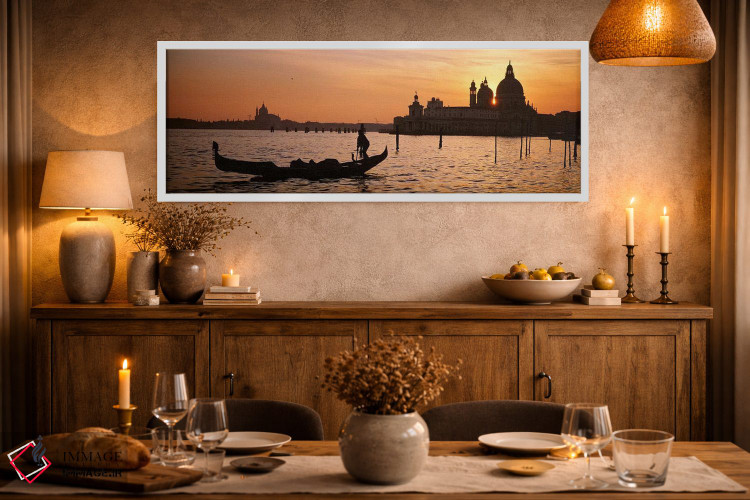 تابلو دکوراتیو Santa Maria Della Salute, Venice, Italy,سیلوئت یک گوندو… اثر پانورامیک ایمجز - D1W