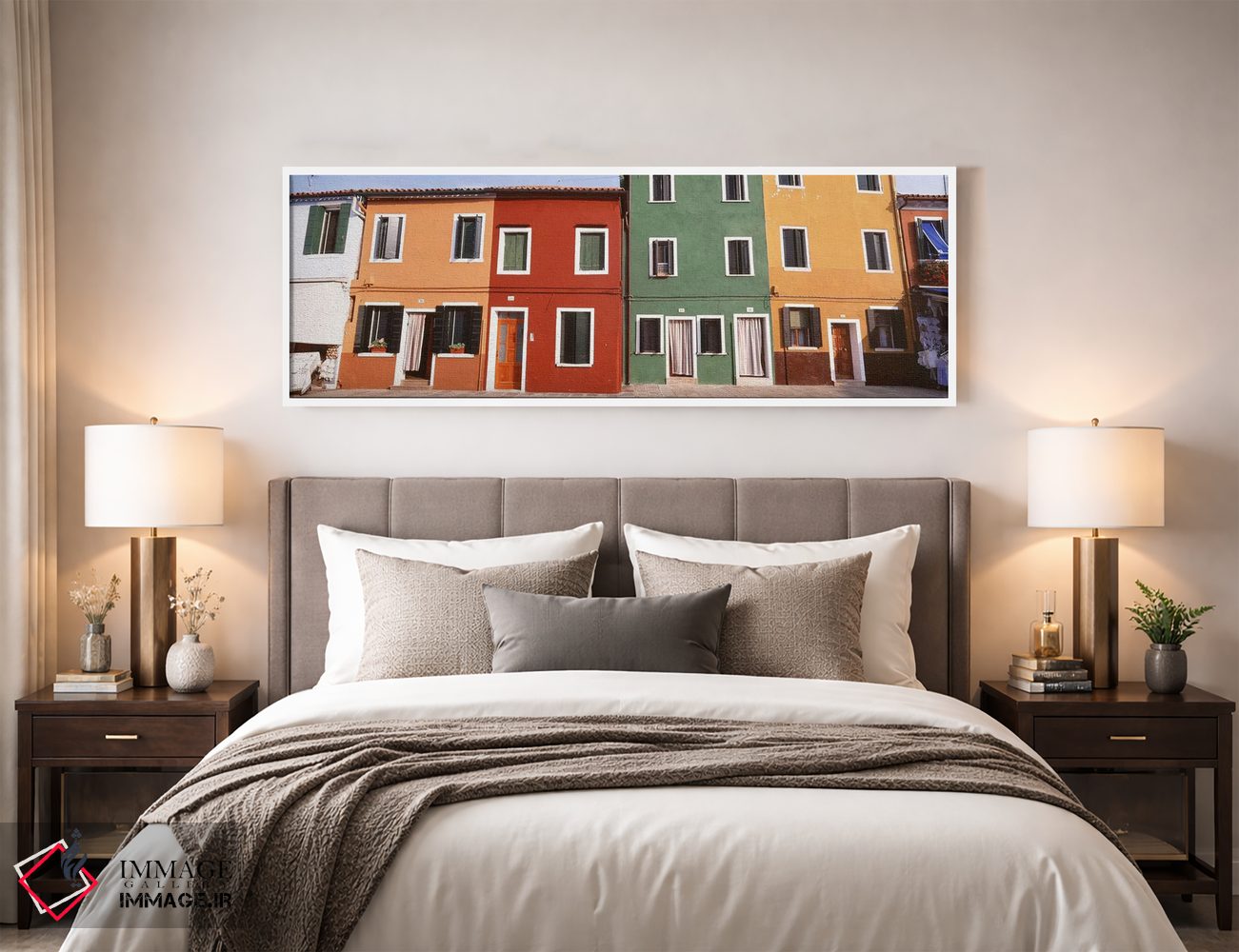 تابلو دکوراتیو Burano, Venetian Lagoon, Italy,ساختمان های پررنگ و زیبا… اثر پانورامیک ایمجز - D3W