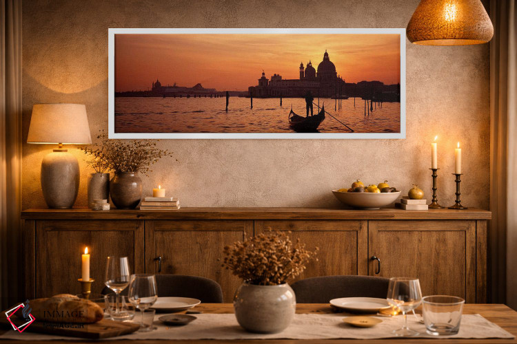 تابلو دکوراتیو Venice, Italy,سانتا ماریا دلا سالوته با یک گوندولیر و ق… اثر پانورامیک ایمجز - D1W