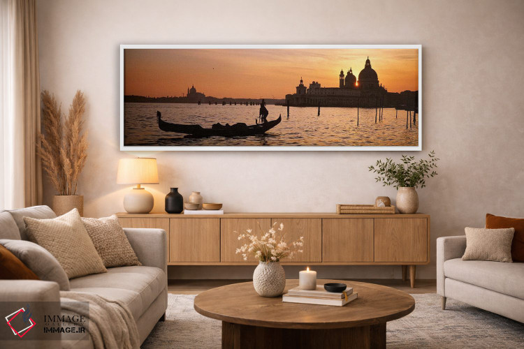 تابلو دکوراتیو Santa Maria Della Salute, Venice, Italy,سیلوئت یک گوندو… اثر پانورامیک ایمجز - D3W