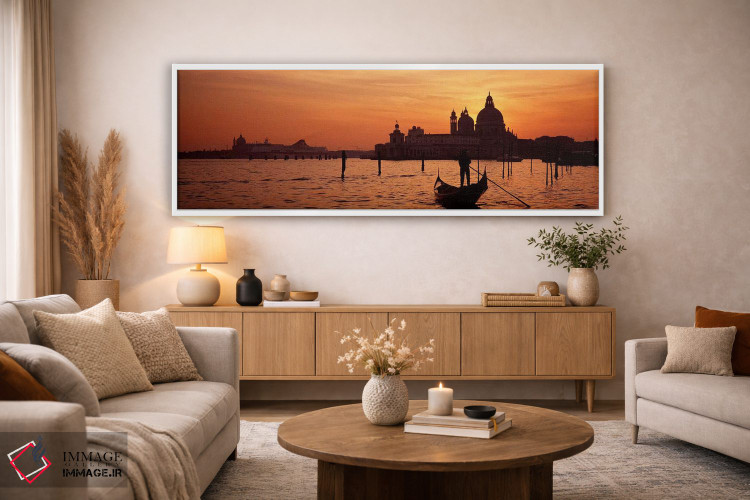 تابلو دکوراتیو Venice, Italy,سانتا ماریا دلا سالوته با یک گوندولیر و ق… اثر پانورامیک ایمجز - D3W