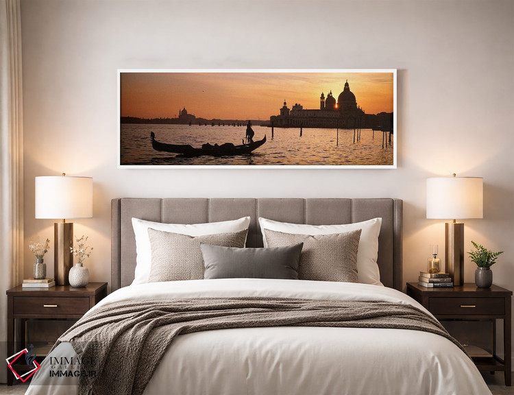 تابلو دکوراتیو Santa Maria Della Salute, Venice, Italy,سیلوئت یک گوندو… اثر پانورامیک ایمجز - D4W