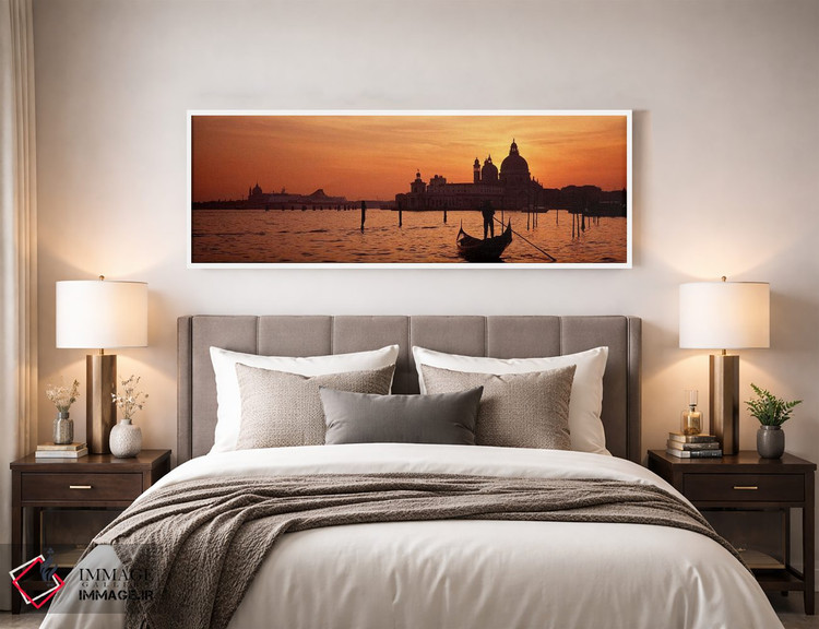 تابلو دکوراتیو Venice, Italy,سانتا ماریا دلا سالوته با یک گوندولیر و ق… اثر پانورامیک ایمجز - D4W