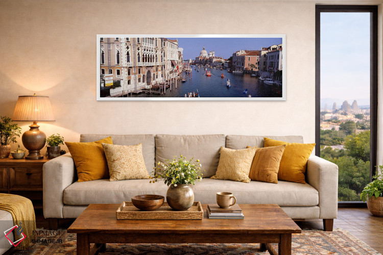 تابلو دکوراتیو Venice, Italy,فعالیت روزمره گوندولاها در کانال بزرگ، ون… اثر پانورامیک ایمجز - D5W