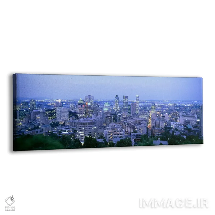 تابلو دکوراتیو Montreal, Quebec, Canada,خط افق مرکز شهر در شامگاه، مون… اثر پانورامیک ایمجز - نمای پرسپکتیو محصول