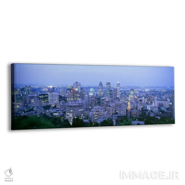 تابلو دکوراتیو Montreal, Quebec, Canada,خط افق مرکز شهر در شامگاه، مون… اثر پانورامیک ایمجز - نمای پرسپکتیو محصول