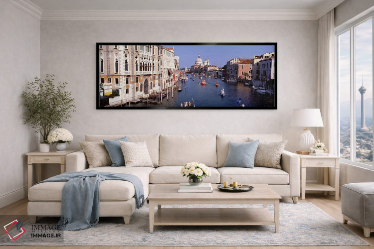 تابلو دکوراتیو Venice, Italy,فعالیت روزمره گوندولاها در کانال بزرگ، ون… اثر پانورامیک ایمجز - D6B