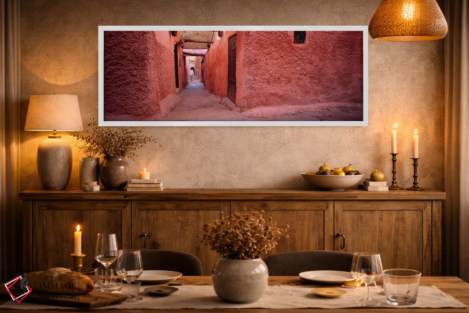 تابلو دکوراتیو Medina Of Marrakech, Marrakech-Safi, Morocco,دیوارهای گ… اثر پانورامیک ایمجز - D1W