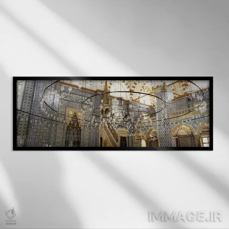 تابلو دکوراتیو Rustem Pasa Mosque, Istanbul, Turkey,فضای داخلی مسجد رس… اثر پانورامیک ایمجز - نمای قابدار مشکی