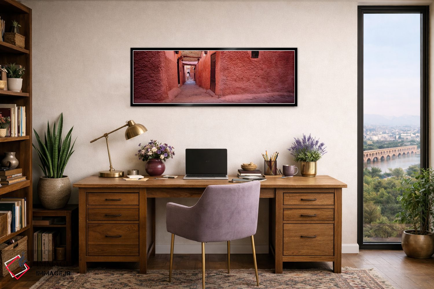 تابلو دکوراتیو Medina Of Marrakech, Marrakech-Safi, Morocco,دیوارهای گ… اثر پانورامیک ایمجز - D2B