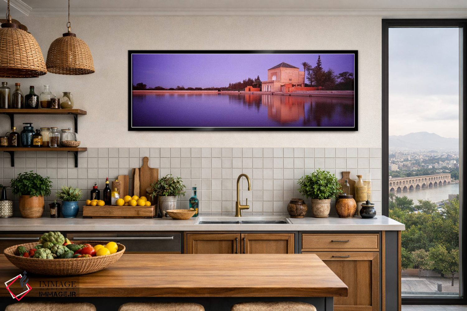 تابلو دکوراتیو Menara Gardens, Marrakech, Morocco,ساختمان پاویون مناره… اثر پانورامیک ایمجز - D3B