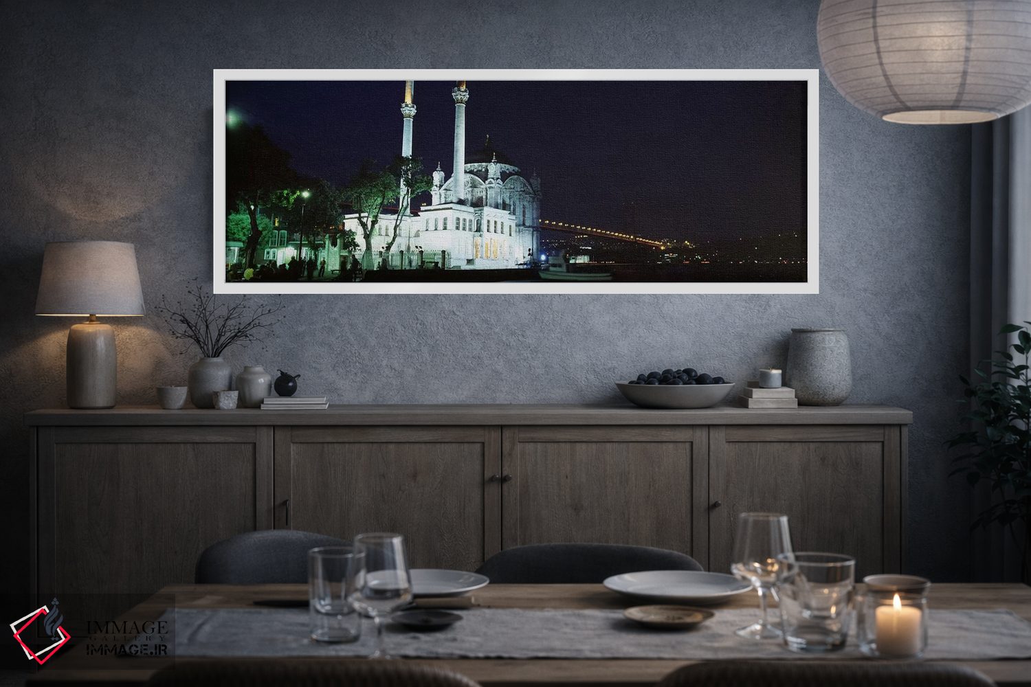 تابلو دکوراتیو Ortakoy Mosque, Bosphorus Bridge, Istanbul, Turkey,مسجد… اثر پانورامیک ایمجز - D3W