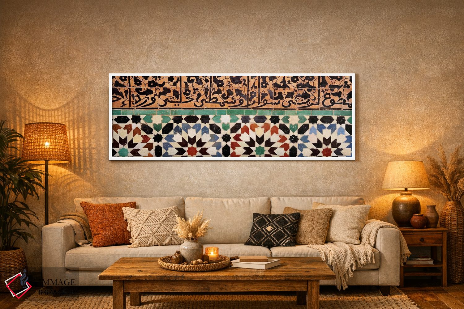تابلو دکوراتیو Ben Youssef Medrassa, Marrakesh, Morocco,نمای نزدیک از… اثر پانورامیک ایمجز - D5W