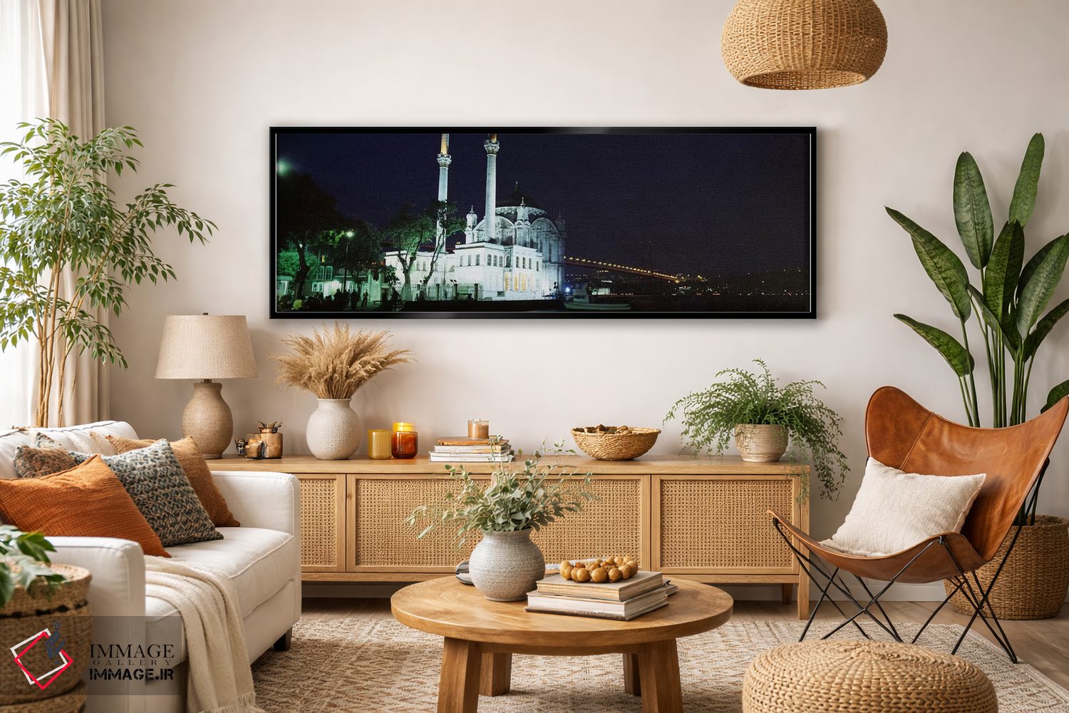 تابلو دکوراتیو Ortakoy Mosque, Bosphorus Bridge, Istanbul, Turkey,مسجد… اثر پانورامیک ایمجز - D4B