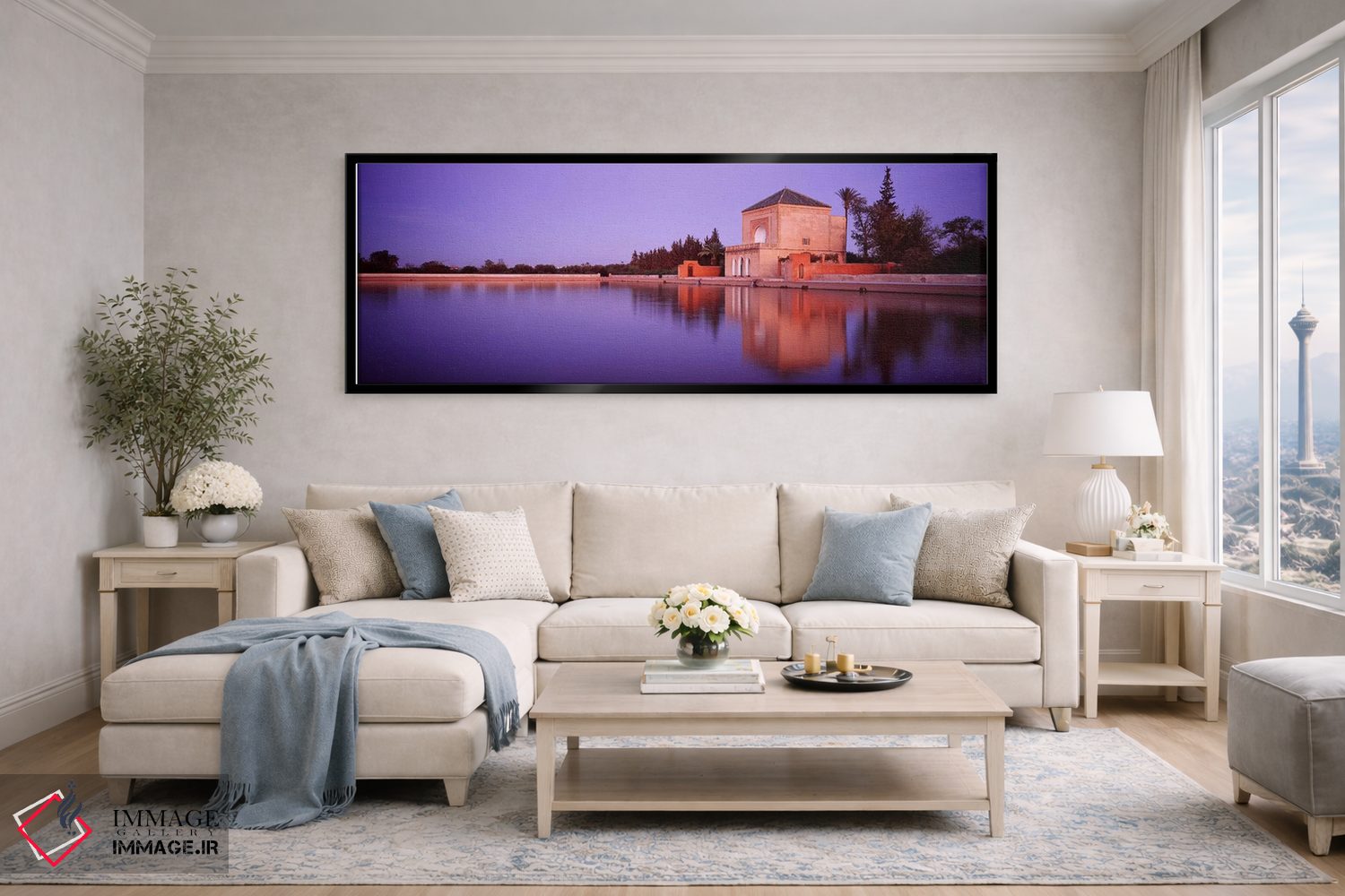 تابلو دکوراتیو Menara Gardens, Marrakech, Morocco,ساختمان پاویون مناره… اثر پانورامیک ایمجز - D6B