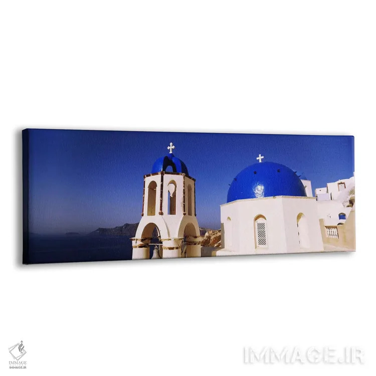 تابلو دکوراتیو Santorini, Cyclades Islands, Greece,کلیسایی با دریا در… اثر پانورامیک ایمجز - نمای پرسپکتیو محصول