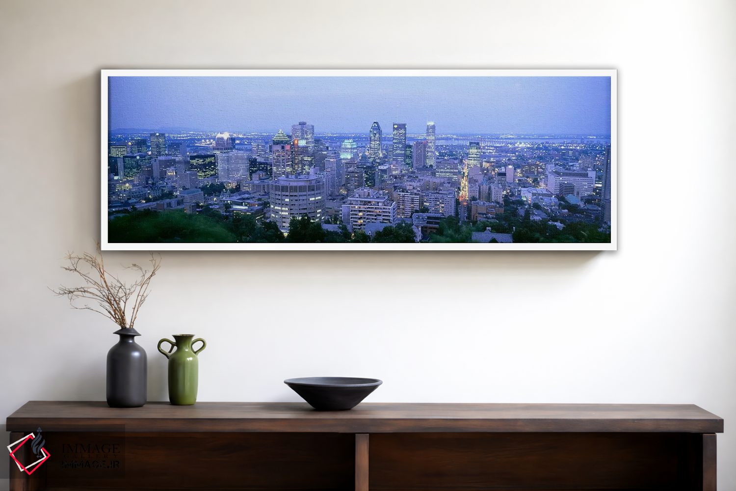 تابلو دکوراتیو Montreal, Quebec, Canada,خط افق مرکز شهر در شامگاه، مون… اثر پانورامیک ایمجز - D1W