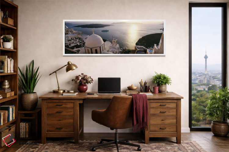 تابلو دکوراتیو Santorini, Cyclades Islands, Greece,نمای زاویه بالا از… اثر پانورامیک ایمجز - D1W