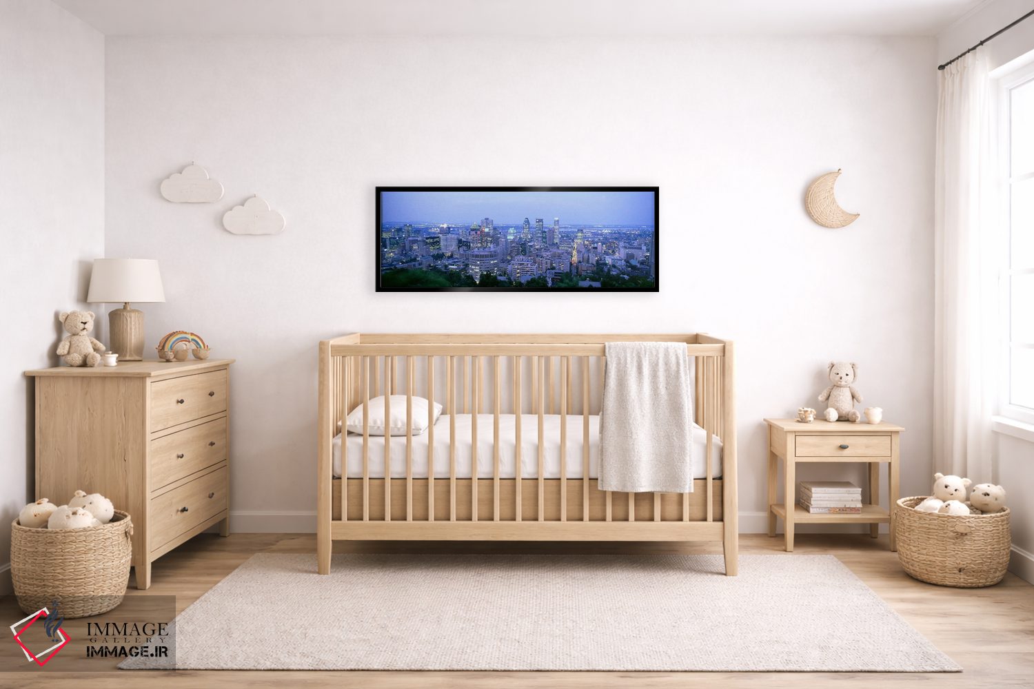 تابلو دکوراتیو Montreal, Quebec, Canada,خط افق مرکز شهر در شامگاه، مون… اثر پانورامیک ایمجز - D5B