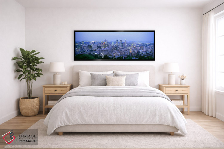 تابلو دکوراتیو Montreal, Quebec, Canada,خط افق مرکز شهر در شامگاه، مون… اثر پانورامیک ایمجز - D6B