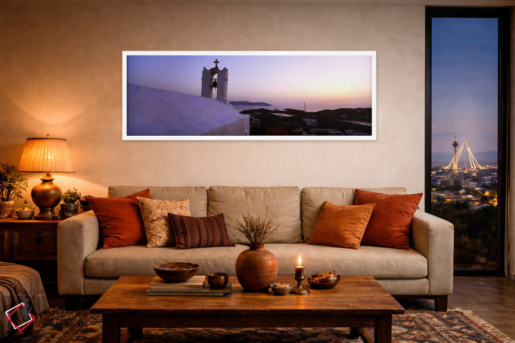 تابلو دکوراتیو Ios, Cyclades Islands, Greece,برج ناقوس روی یک ساختمان… اثر پانورامیک ایمجز - D4W