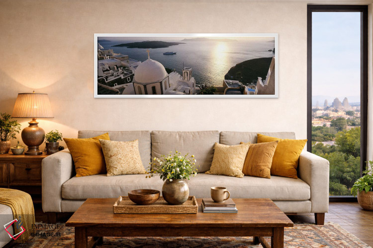 تابلو دکوراتیو Santorini, Cyclades Islands, Greece,نمای زاویه بالا از… اثر پانورامیک ایمجز - D5W