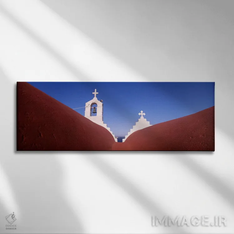 تابلو دکوراتیو Mykonos, Cyclades Islands, Greece,نمای زاویه پایین از ب… اثر پانورامیک ایمجز - نمای روبهرو روی دیوار