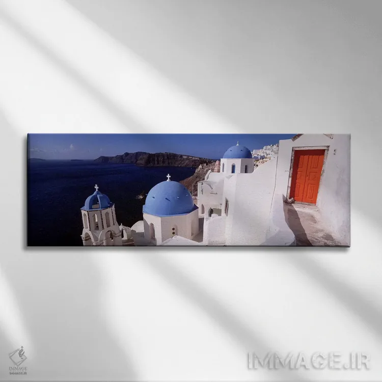 تابلو دکوراتیو Santorini, Cyclades Islands, Greece,کلیسا در شهر، سانتو… اثر پانورامیک ایمجز - نمای روبهرو روی دیوار